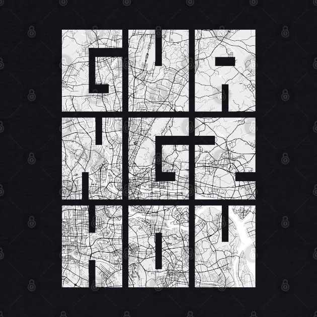 Guangzhou, China City Map Typography - Light by deMAP Studio